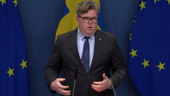 Gunnar Strömmer justitieminister pressträff 2 nov 2022