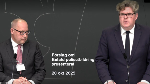 Pressträff 20 okt 2025 förslag om betald polisutbildning