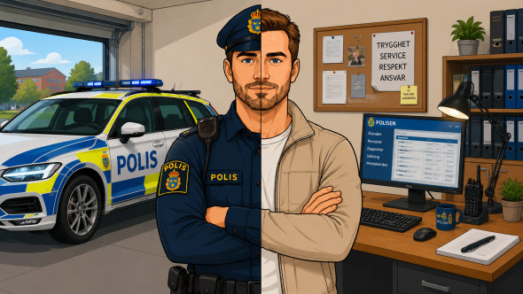 ai genererad polis uniform civila kläder bakrund792px